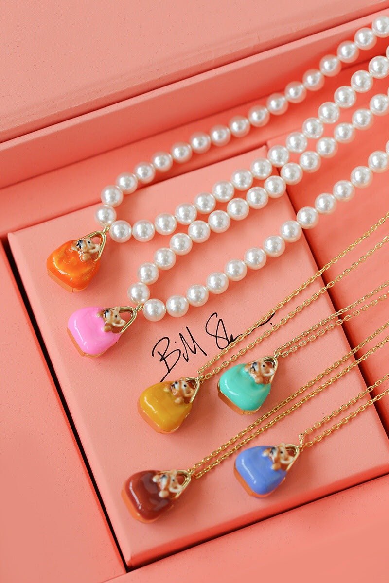 Corgi Enamel Mini Bag Pendant Necklace - floysun