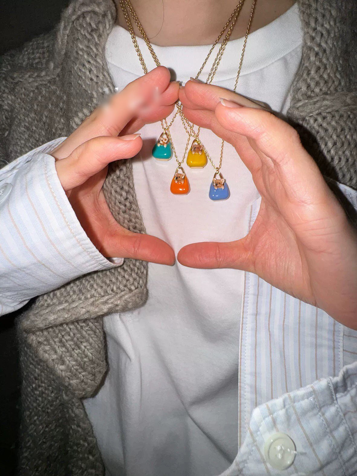 Corgi Enamel Mini Bag Pendant Necklace - floysun