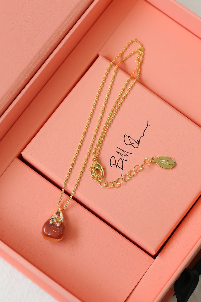 Corgi Enamel Mini Bag Pendant Necklace - floysun