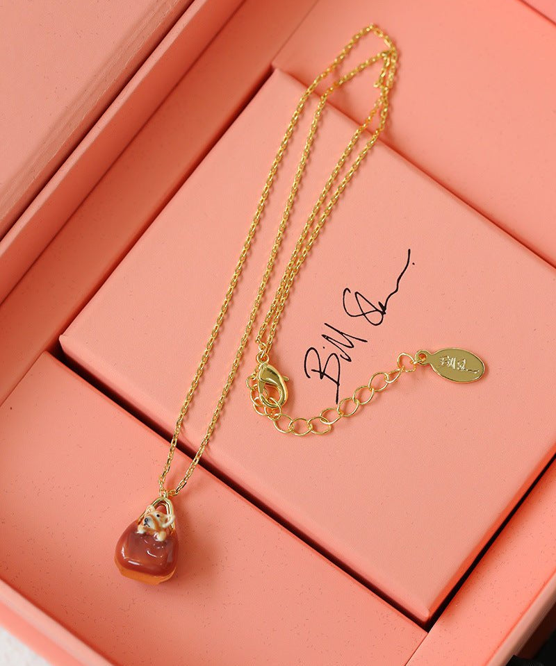 Corgi Enamel Mini Bag Pendant Necklace - floysun