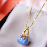 Corgi Enamel Mini Bag Pendant Necklace - floysun