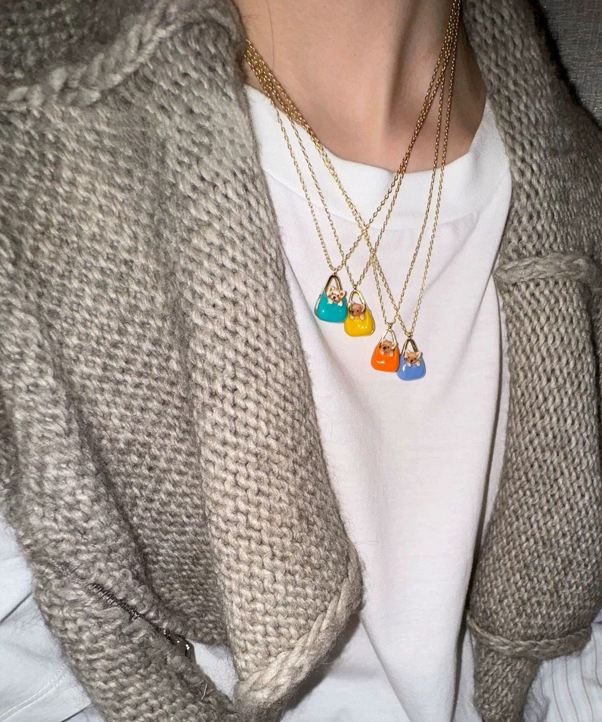 Corgi Enamel Mini Bag Pendant Necklace - floysun