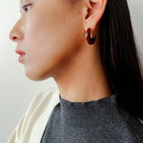 Crescent Moon Semi - Circle Natural Stone Earrings - floysun