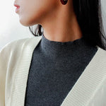 Crescent Moon Semi - Circle Natural Stone Earrings - floysun