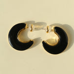 Crescent Moon Semi - Circle Natural Stone Earrings - floysun