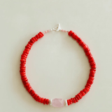 Crimson Coral & Pink Quartz Pearl Beaded Necklace - floysun