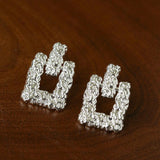 Crinkled Lava Geometric Square Stud Earrings | Textured Statement Jewelry - floysun