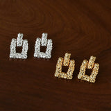 Crinkled Lava Geometric Square Stud Earrings | Textured Statement Jewelry - floysun