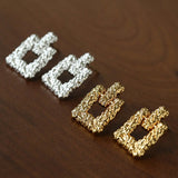 Crinkled Lava Geometric Square Stud Earrings | Textured Statement Jewelry - floysun
