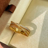 Criss - Cross Pavé Ring - floysun