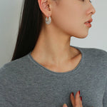 Crochet Hollow Crescent Moon Earrings - floysun