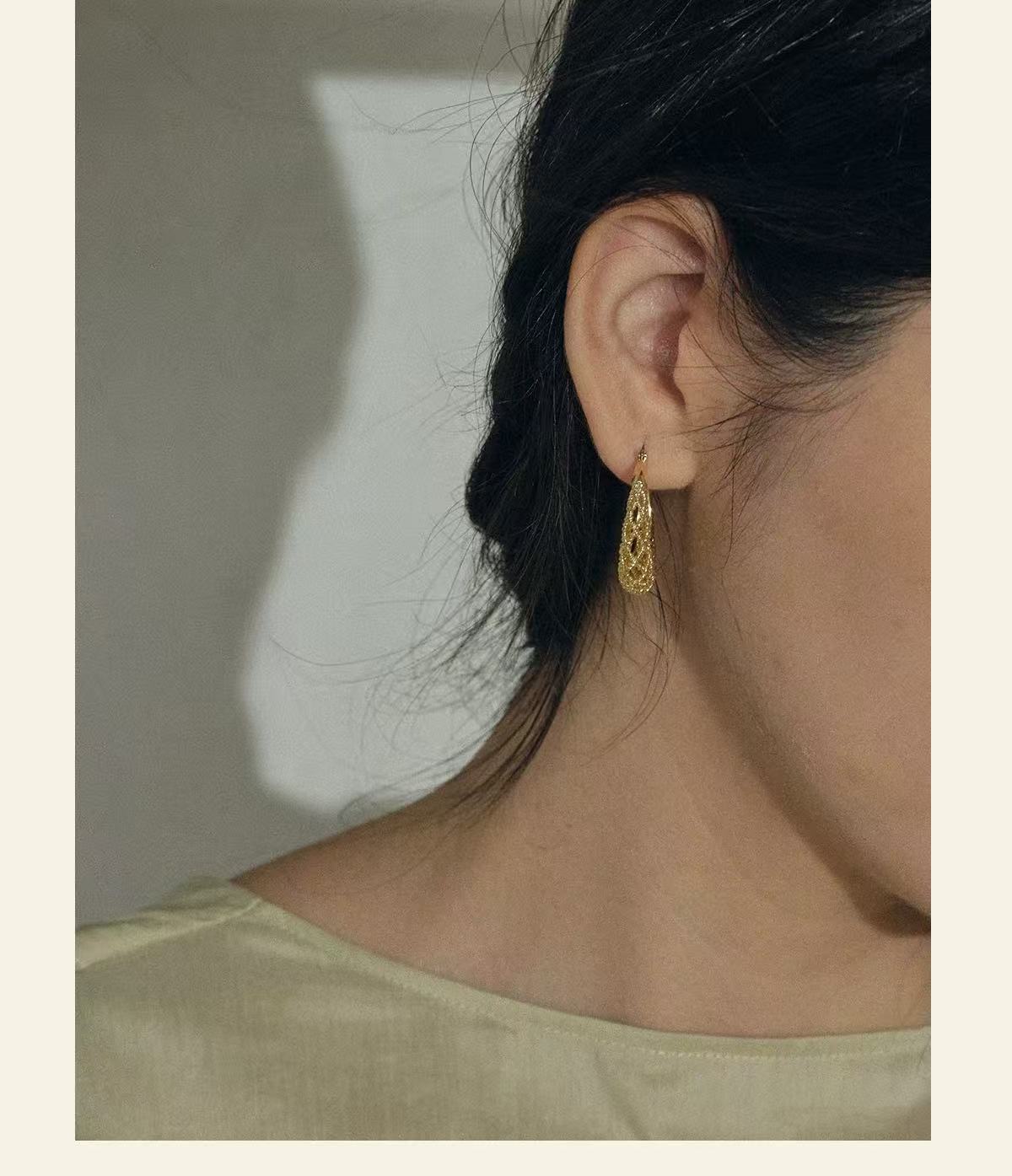 Crochet Hollow Crescent Moon Earrings - floysun