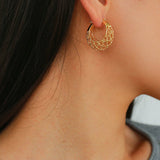 Crochet Hollow Crescent Moon Earrings - floysun