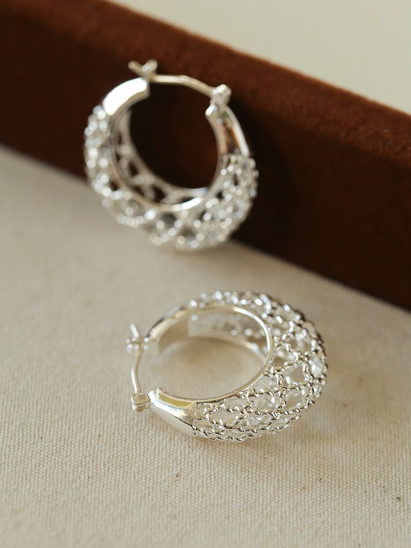 Crochet Hollow Crescent Moon Earrings - floysun