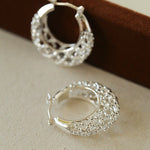 Crochet Hollow Crescent Moon Earrings - floysun