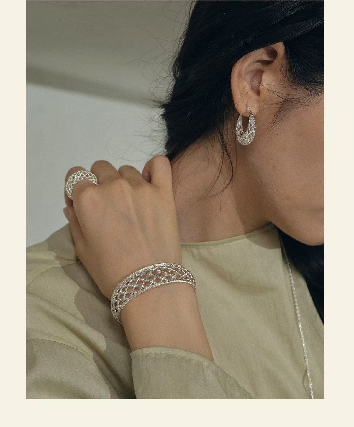 Crochet Hollow Crescent Moon Earrings - floysun