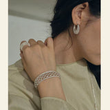 Crochet Hollow Crescent Moon Earrings - floysun