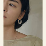 Crochet Hollow Crescent Moon Earrings - floysun