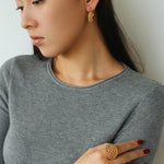 Crochet Hollow Crescent Moon Earrings - floysun