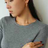 Crochet Hollow Crescent Moon Earrings - floysun