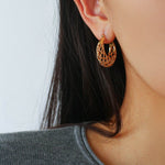 Crochet Hollow Crescent Moon Earrings - floysun