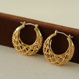 Crochet Hollow Crescent Moon Earrings - floysun