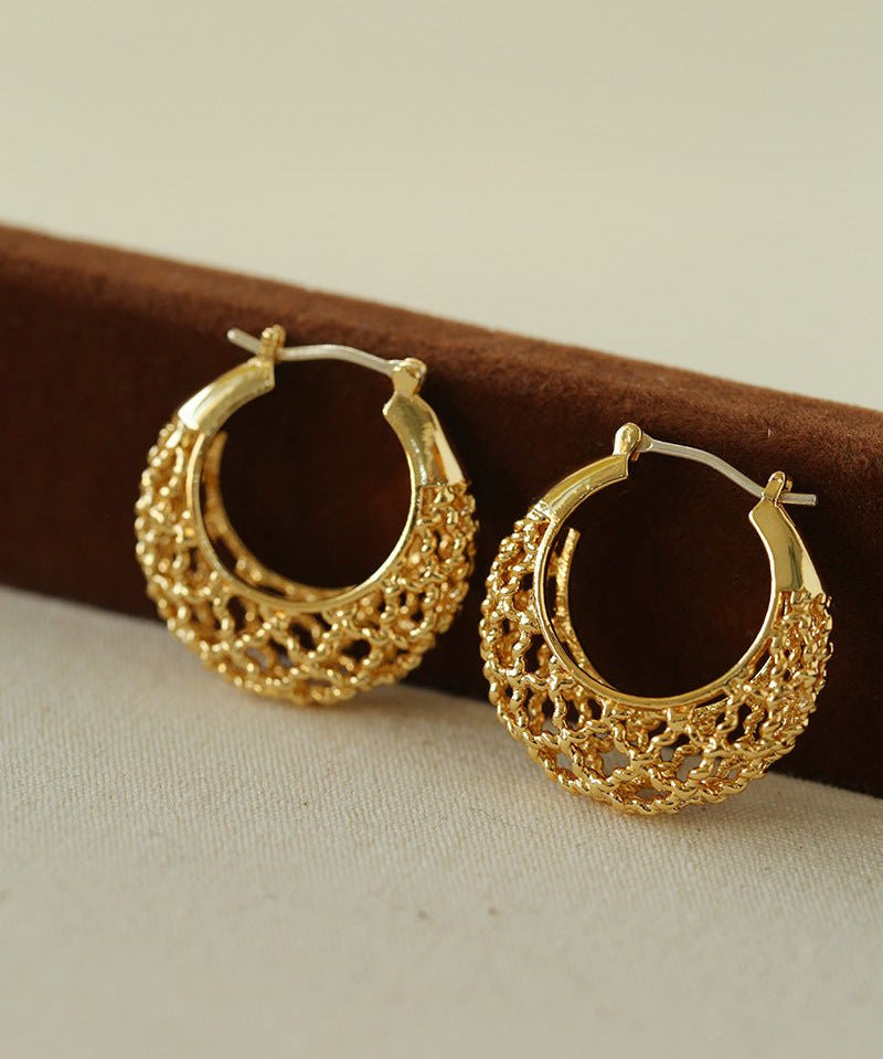 Crochet Hollow Crescent Moon Earrings - floysun