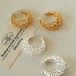 Crochet Hollow Crescent Moon Earrings - floysun