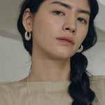 Crochet Hollow Crescent Moon Earrings - floysun