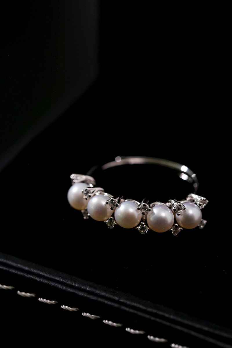 Crown Bloom Adjustable Pearl Ring - floysun