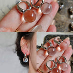 Crystal Clear White Glass Hoop Earrings - floysun