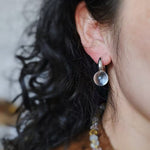Crystal Clear White Glass Hoop Earrings - floysun