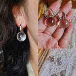 Crystal Clear White Glass Hoop Earrings - floysun