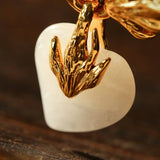 Crystal Heart Flame Wing Brooch - floysun