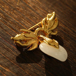 Crystal Heart Flame Wing Brooch - floysun