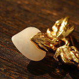 Crystal Heart Flame Wing Brooch - floysun