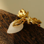 Crystal Heart Flame Wing Brooch - floysun