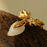 Crystal Heart Flame Wing Brooch - floysun