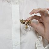 Crystal Heart Flame Wing Brooch - floysun