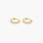 Cubic Zirconia Bezel Huggie Hoop Earrings - floysun