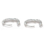 Cubic Zirconia Bezel Huggie Hoop Earrings - floysun