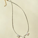 Customizable Smile Face Cat's Eye & Mother - of - Pearl Letter Necklace - floysun