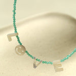 Customizable Smile Face Cat's Eye & Mother - of - Pearl Letter Necklace - floysun