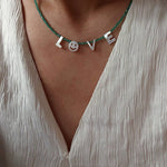 Customizable Smile Face Cat's Eye & Mother - of - Pearl Letter Necklace - floysun