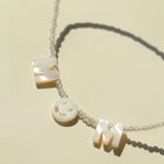 Customizable Smile Face Cat's Eye & Mother - of - Pearl Letter Necklace - floysun