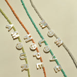 Customizable Smile Face Cat's Eye & Mother - of - Pearl Letter Necklace - floysun