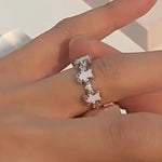 Cute White Enamel Teddy Bear Open Adjustable Ring - floysun