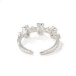Cute White Enamel Teddy Bear Open Adjustable Ring - floysun