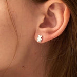 Cute White Enamel Teddy Bear Stud Earrings - floysun