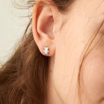Cute White Enamel Teddy Bear Stud Earrings - floysun
